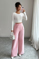Damen Weite Hose Mit Hoher Taille Und Knopfdetail