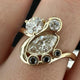 Irregular Gold Zirconia Ring
