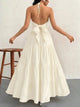 Maxikleid mit Neckholder und Stufen aus transparentem Polyester