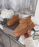 Braune Leder-Plateau-Stiefeletten für stilvollen Alltagsschick