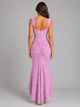 Damen Korsett Maxikleid mit Blumenmuster und Fischschwanzsaum