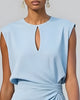 Damen Knielanges Wickelkleid Mit Cut Out Ärmellos