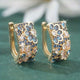 Vintage Emerald Earrings Gold Drop