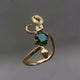 Gold Serpent Green Zirconia Ring