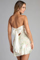 Damen Minikleid Mit Paillettenblumen Und Satinoptik