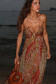 Damen Midikleid Mit Blumenprint Und V Ausschnitt