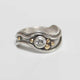 Vintage Wavy Silver Zirconia Ring
