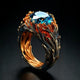 Exotic Blue Natural Lava Ring