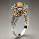 Exotic Ring with Orange Blossom in Silver