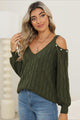Damen Pullover Mit Off Shoulder Ausschnitt Und V Kragen