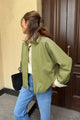 Damen Pilotenjacke In Lederoptik Grün