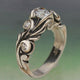 Vintage Silver Inlaid Glass Ring