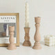 Oak & Ivory Candlestick Set