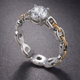Zircona Chain Gold & Silver Ring