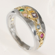 Silver & Gold Multi-Stone Ring
