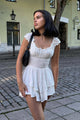 Damen Minikleid Mit Carmenausschnitt Und Volantsaum