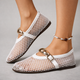 Damen Mary Jane Schuhe Aus Mesh Mit Flacher Sohle