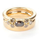 Vintage Zirconia Garnet Gold Ring Set