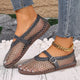 Damen Mary Jane Ballerinas Aus Mesh Mit Flacher Sohle