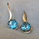 Vintage Blue Rounded Gold Earrings