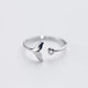 Ring with Dolphin Tail made of 925 Sterling Silver and Adjustable Zirconium Dioxide