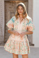 Damen Minikleid Aus Leinenmischung Mit Blumenprint