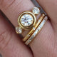 Vintage Gold Crystaline Zirconia Ring Set
