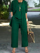 Damen Hosenanzug Set Lockeres Dreiteiler Outfit
