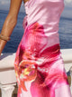 Bedrucktes Maxikleid aus Polyester mit Schlauchdesign