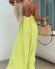 Damen Maxikleid Unifarben Mit Spaghettiträgern