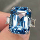 Wine Harvest Ring with Cubic Blue Crystal