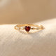 Vintage Red Cubic Zirconia Sterling Silver Engagement Ring
