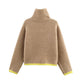 Contrast Mock Neck Jacket