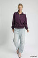 Lässiger kuscheliger Pullover mit halbem Reißverschluss