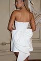 Damen Bandeau Minikleid Mit Schleife Und Blasenrock