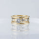 Vintage Inlaid Zirconia Layered Gold & Silver Ring
