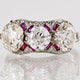 Vintage Ring made of Silver with Pink and White Zirconia Stones