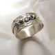 Silver-Plated Ring with Blue Inlay Stones