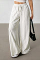 Damen Weite Hose Mit Streifen Und Colorblock