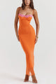 Damen Midikleid Mit Spitze Im Wickel-Look