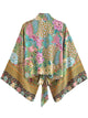 Kurzer Rayon-Blumenmuster-Kimono Strand-Cover-Up für Damen