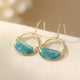 Geometric Green Crescent Moon Drop Earrings