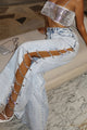 Damen Wide Leg Jeans Mit Cut Outs Und Patchwork
