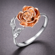 Red Rose Gold & Silver Ring