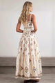 Damen Maxikleid Mit Blumenprint Und Patchwork
