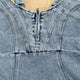 Verstellbares Träger Slim Fit Denim Midikleid