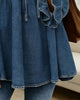 Rüschen-Detail Luftige Bluse Blau