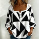 Bluse mit weitem Schnitt und geometrischem Print