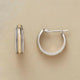 Vintage Golden Line Silver Hoop Earrings