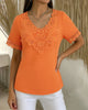 Damen T Shirt Mit Spitze Und Rundhalsausschnitt